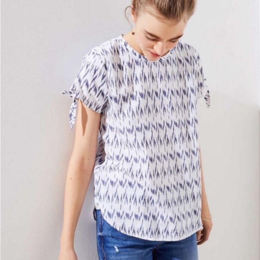 Loft Ikat Tie Sleeve Blouse